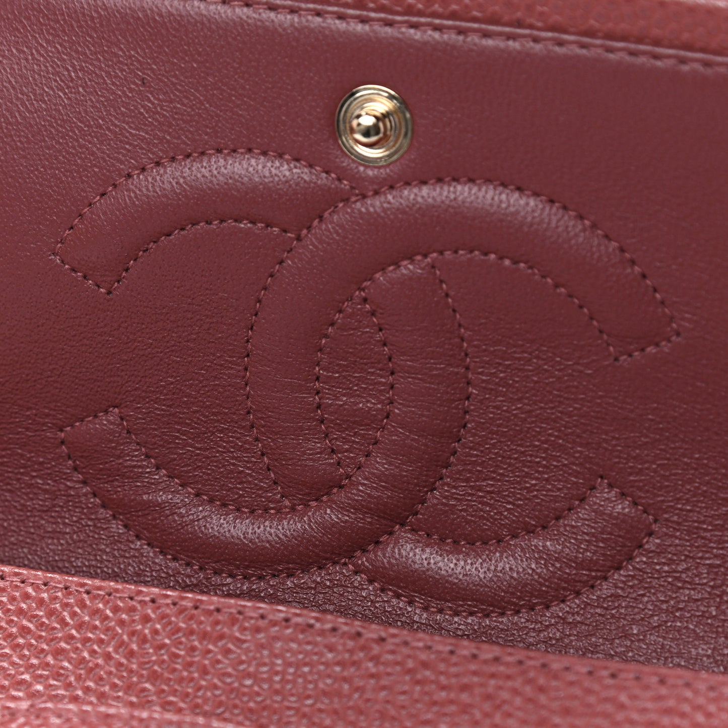 Caviar Quilted Medium Double Flap Red
