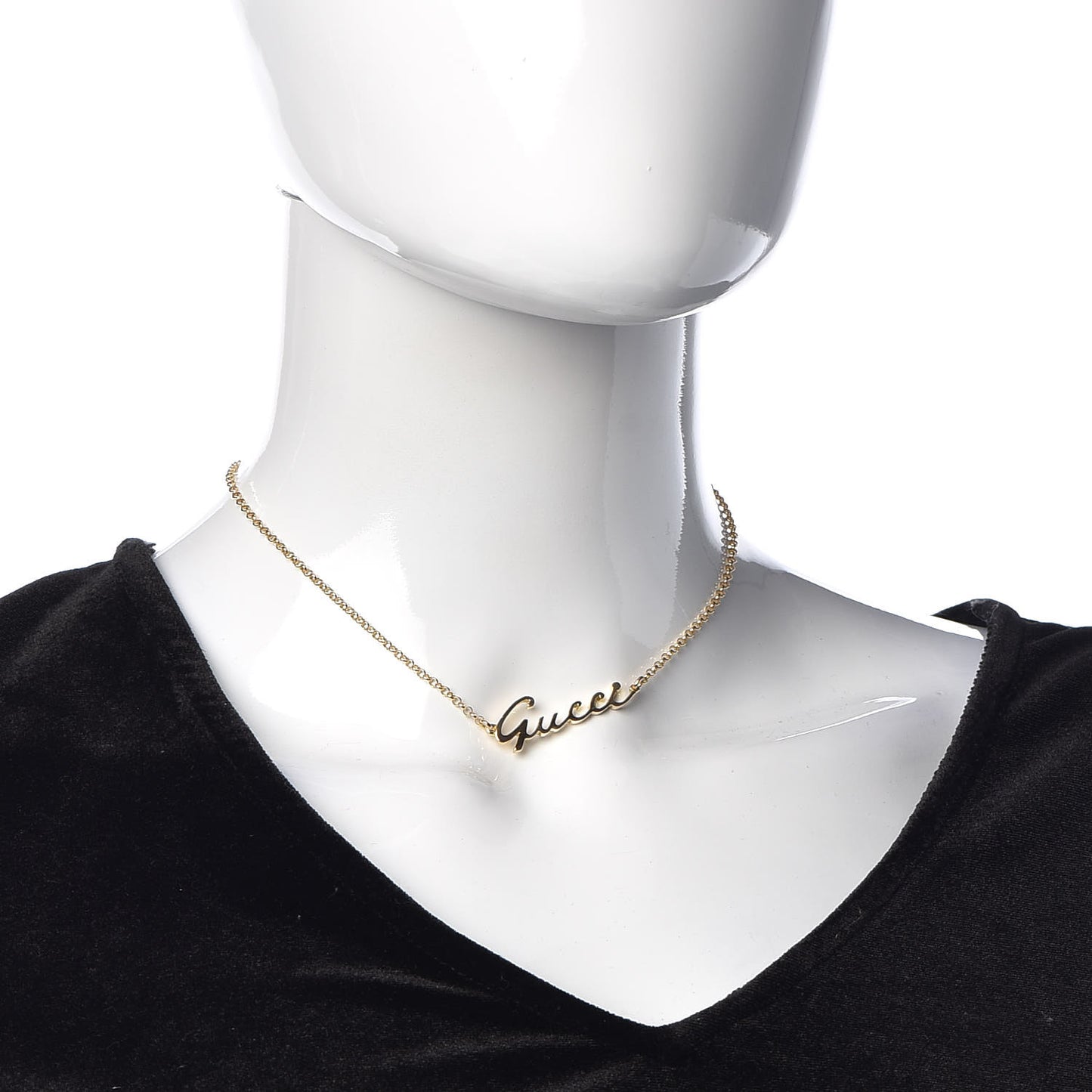 18K Yellow Gold Script Necklace