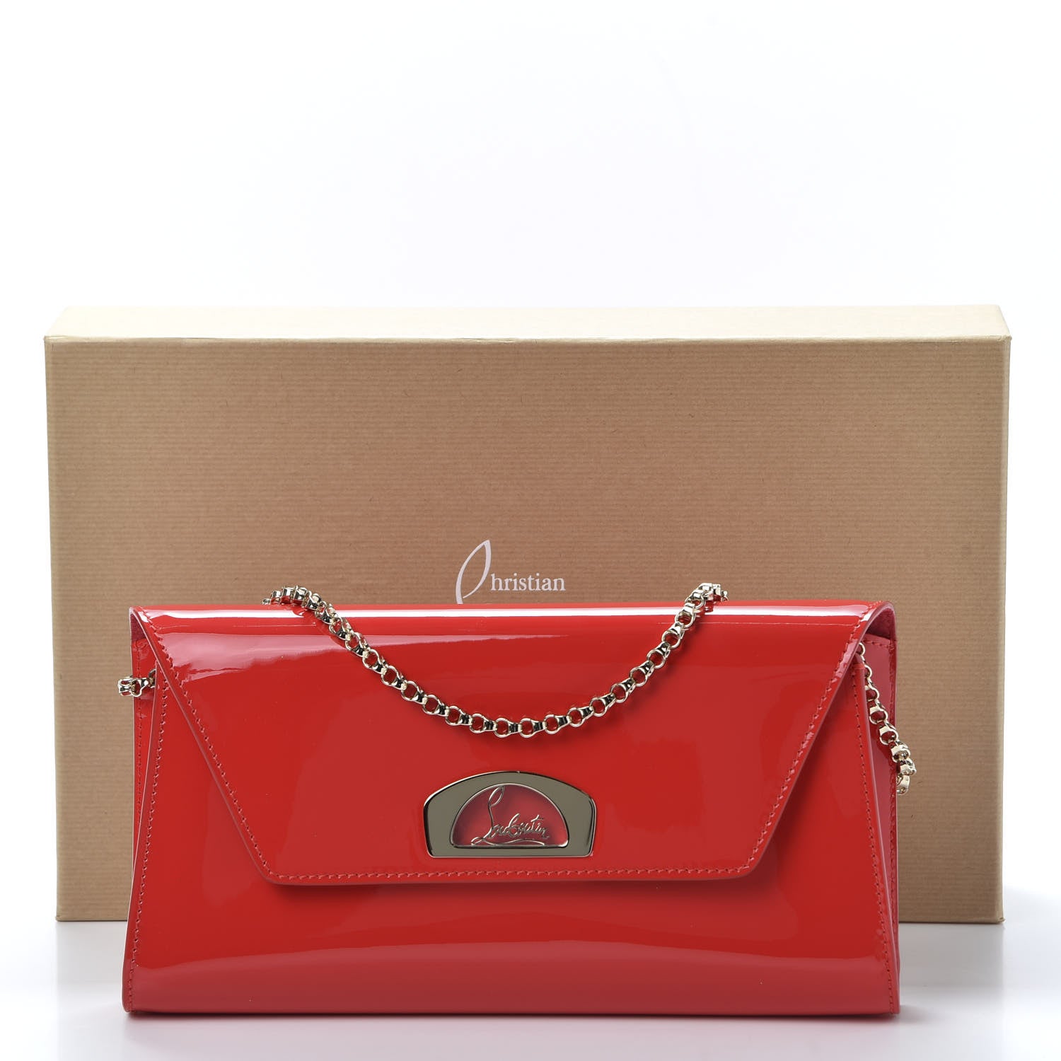 Christian Louboutin Patent Vero Dodat Clutch Fraise 9 of 9