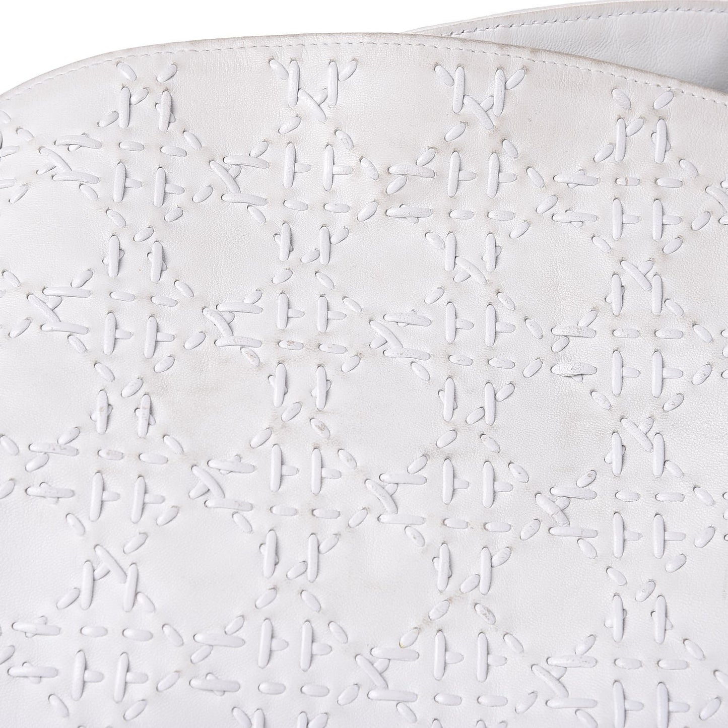 Lambskin Stitched Cannage Hobo White