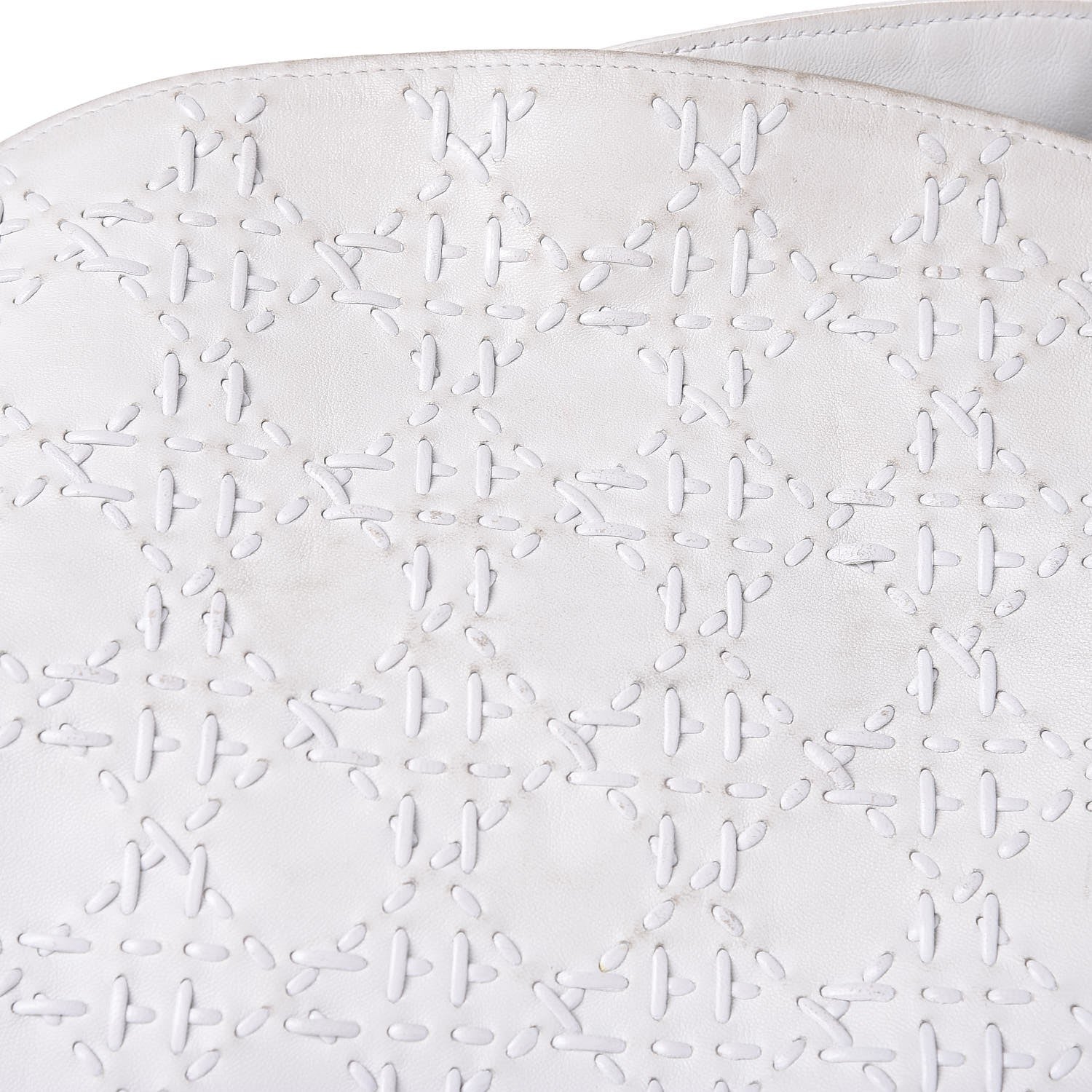 Christian Dior Lambskin Stitched Cannage Hobo White 15 of 19