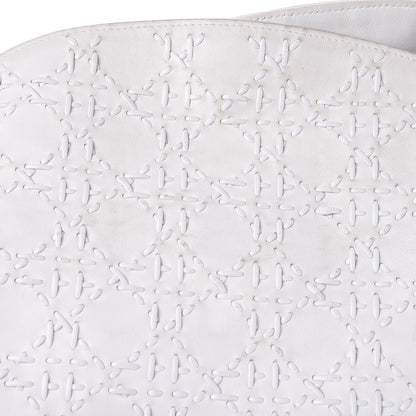 Christian Dior Lambskin Stitched Cannage Hobo White 15 of 19