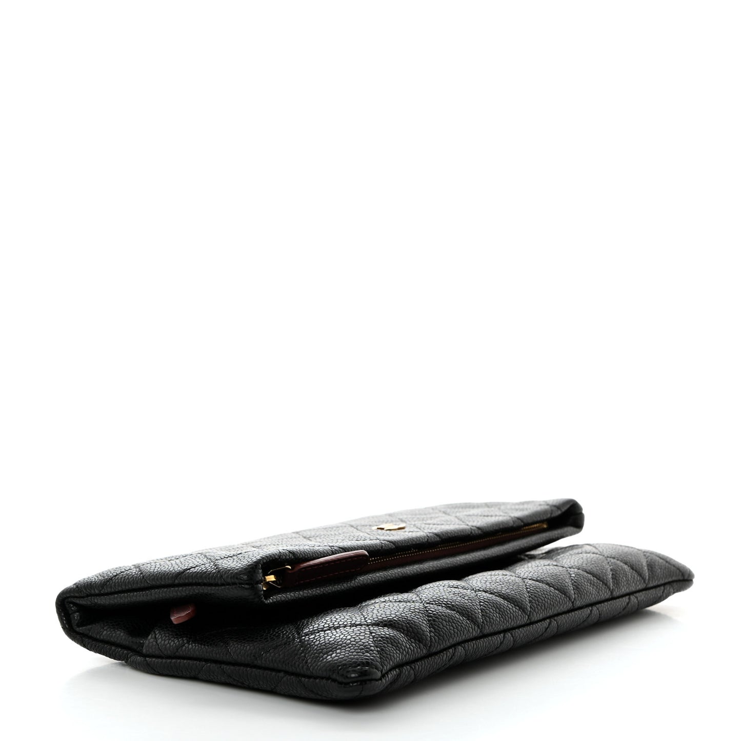 Caviar Quilted CC Beauty Clutch Black