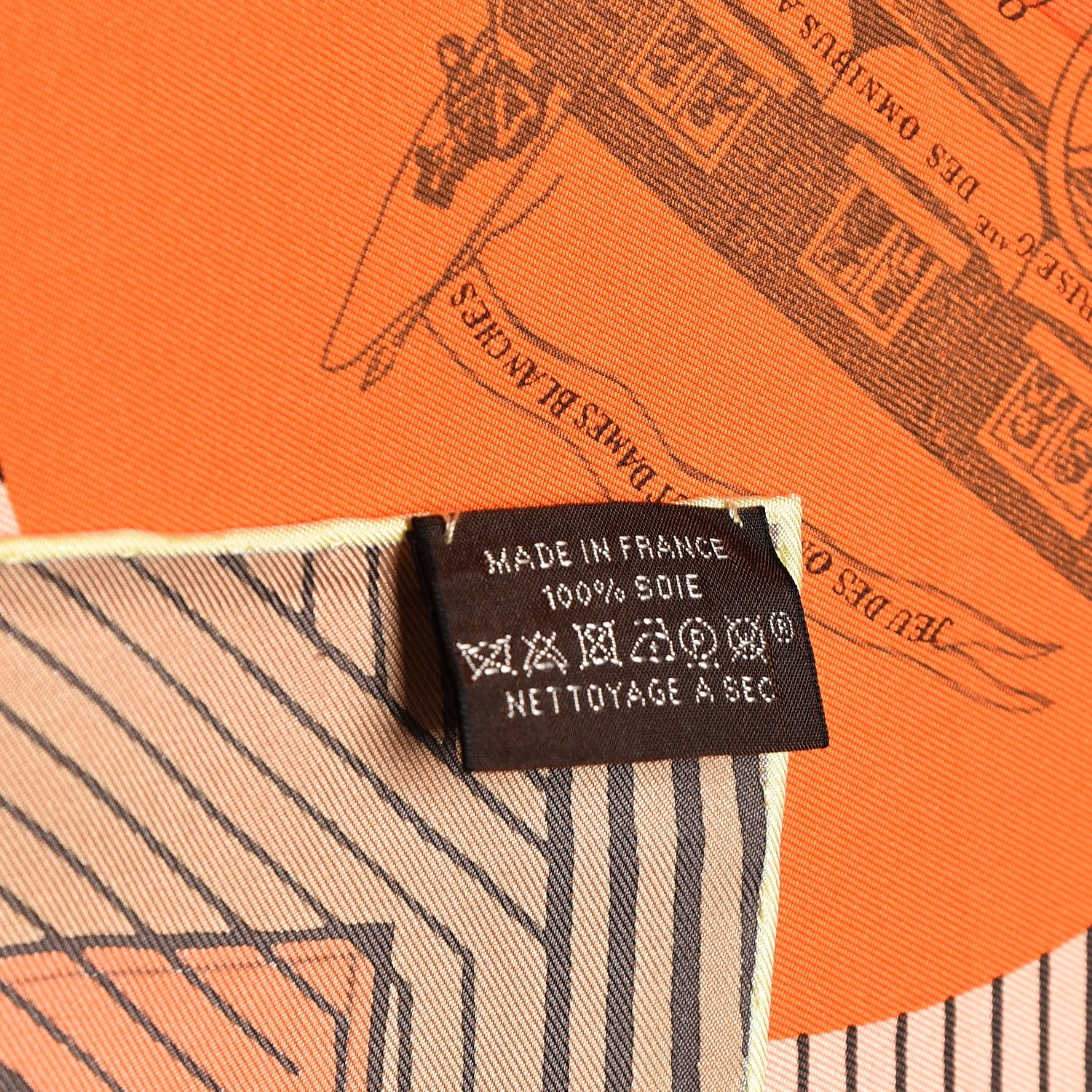 Hermes Silk Jeu Des Omnibus Remix Scarf 90 Orange Peach Jaune Pale 4 of 5