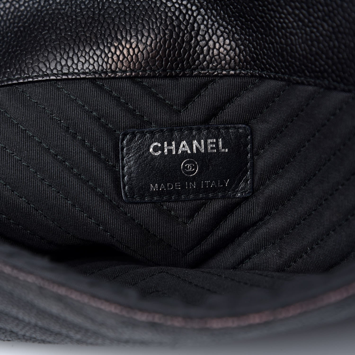 Chanel Calfskin Chevron Quilted Small Envelope Clutch Black 6 of 8
