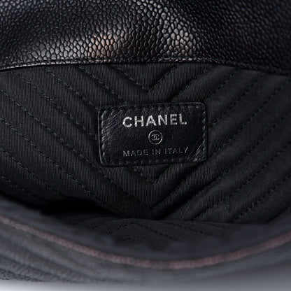 Chanel Calfskin Chevron Quilted Small Envelope Clutch Black 6 of 8