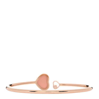 Chopard 18K Rose Gold Diamond Pink Stone Happy Hearts Bracelet 2 of 4