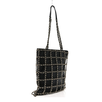 Chanel Lambskin Large Shopping Chain Tote Black 3 of 10