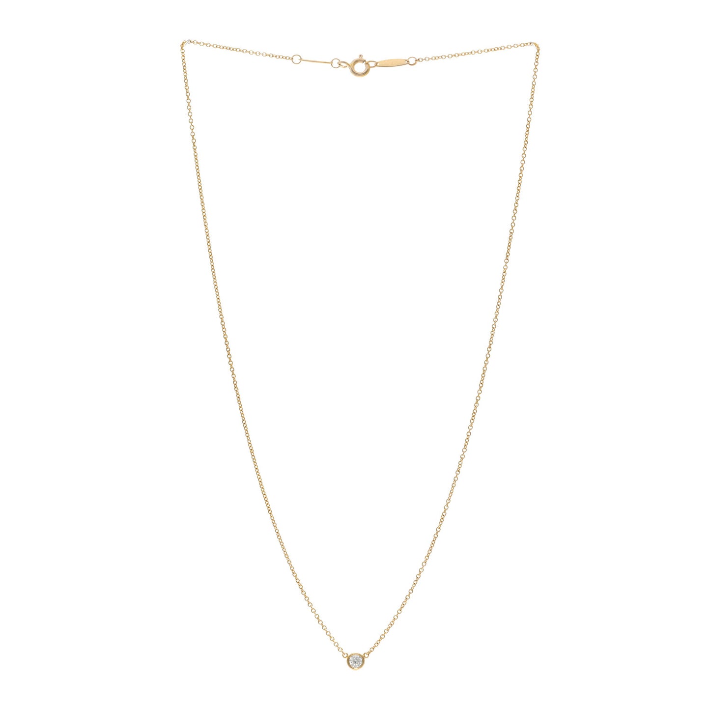 18K Yellow Gold Diamond .12ct Elsa Peretti Diamonds by the Yard Pendant Necklace