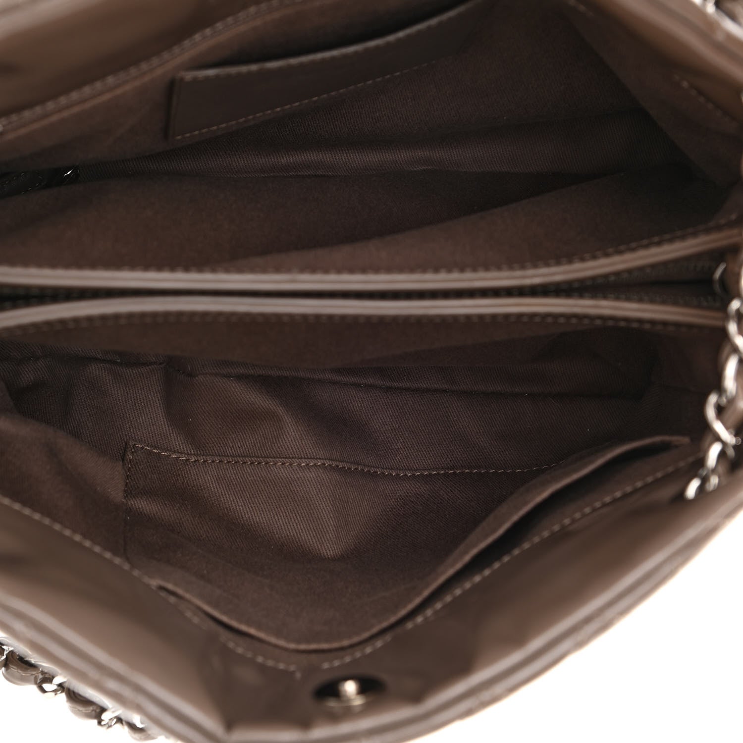 Chanel Patent Quilted Large Just Mademoiselle Bowling Bag Gris Fonce 5 of 10