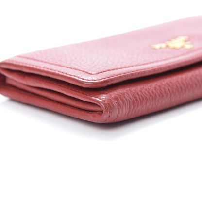 Prada Vitello Daino Continental Flap Wallet Fuoco 10 of 14