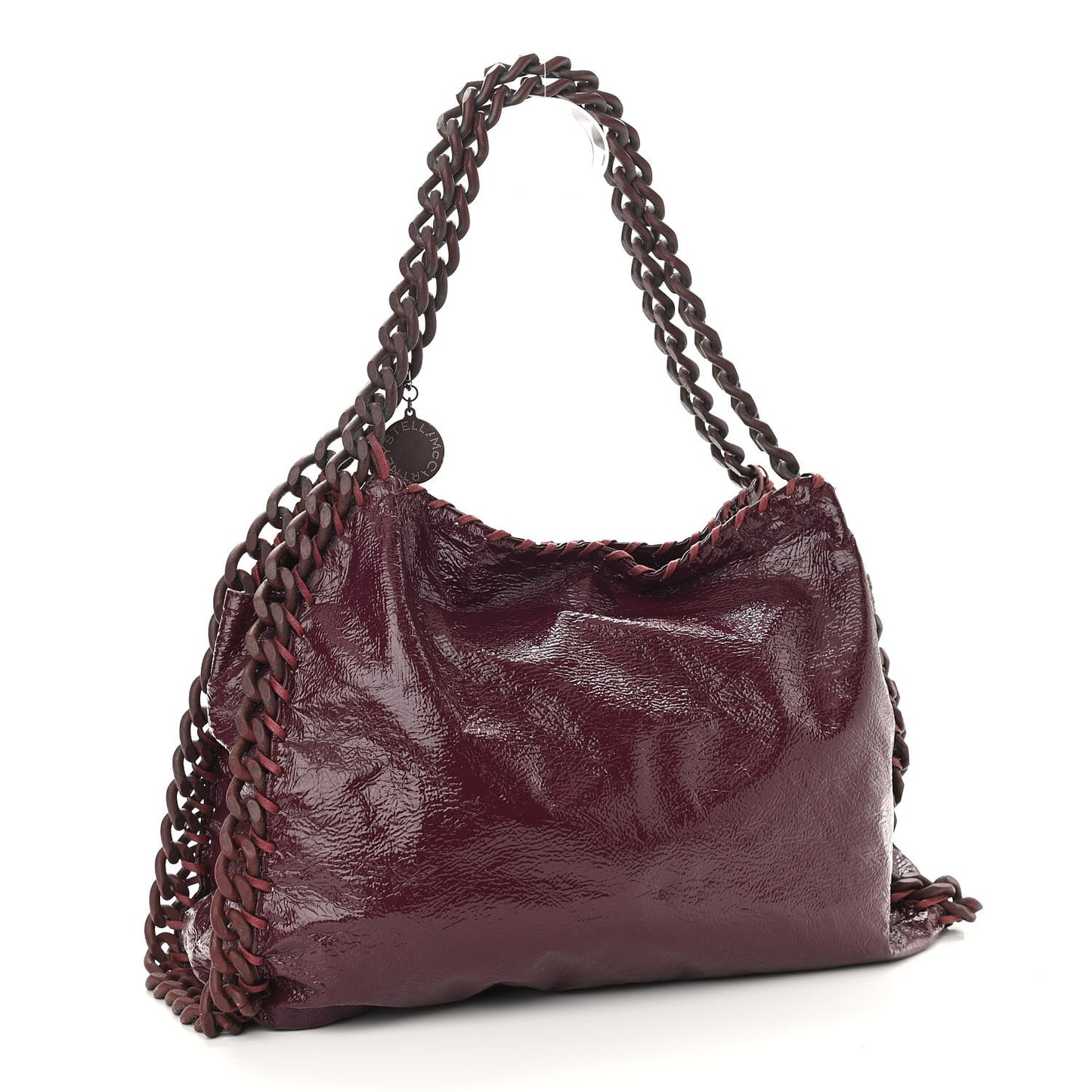 Eco Alter Crinkled Patent Small Falabella Tote Burgundy
