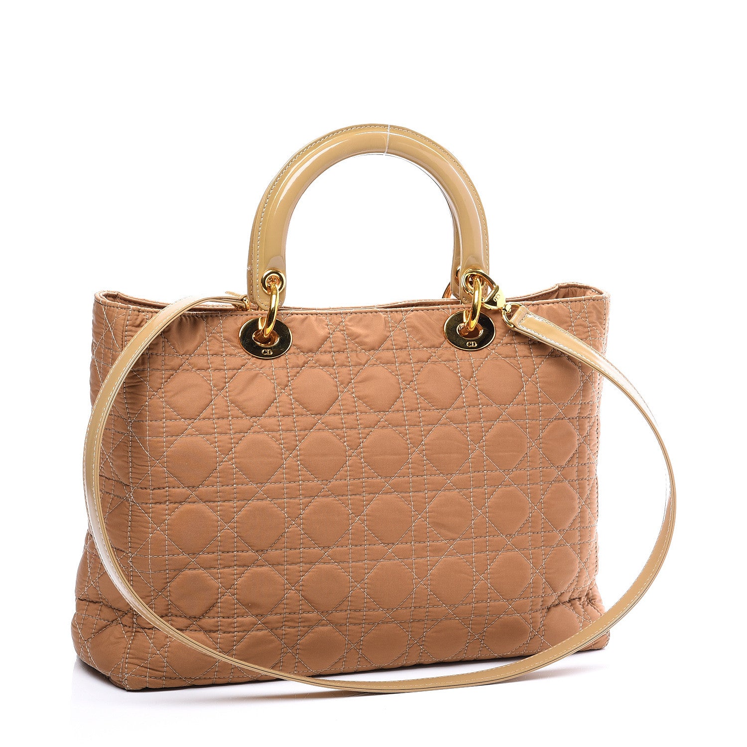 Christian Dior Nylon Cannage Large Lady Dior Beige 2 of 10