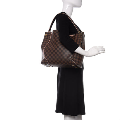 Louis Vuitton Damier Ebene Caissa Hobo Rose Ballerine 2 of 12