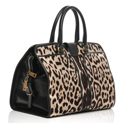 Saint Laurent Pony Hair Leopard Print Large Cabas Chyc Black 3 of 8