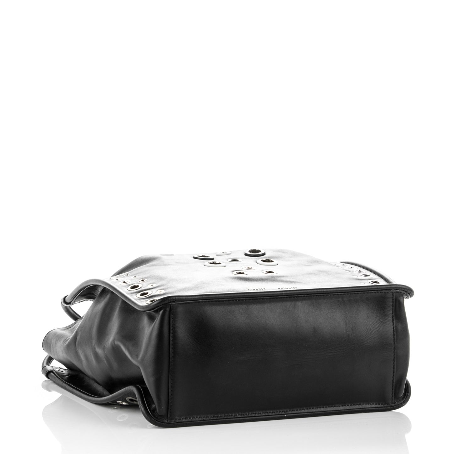 Soft Calf Medium Grommet Studded Tote Black
