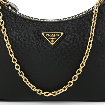 Prada Saffiano Lux Re-Edition 2005 Shoulder Bag Black 9 of 12