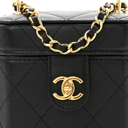 Chanel Lambskin Quilted Vanity Clutch With Chain  Black 8 of 10