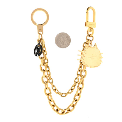 Louis Vuitton Catogram Cat Key Chain Bag Charm Gold Black 2 of 5