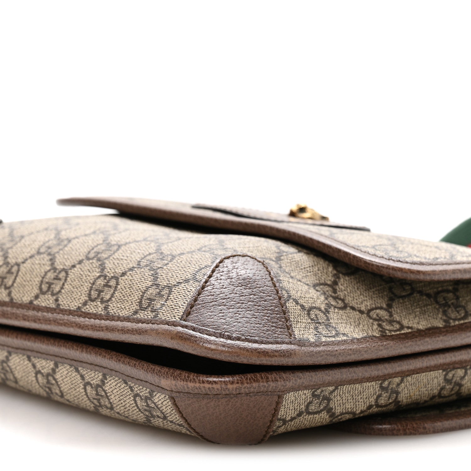 Gucci GG Supreme Monogram Web Small Neo Vintage Double Flap Messenger Bag Beige New Acero Acero 10 of 10