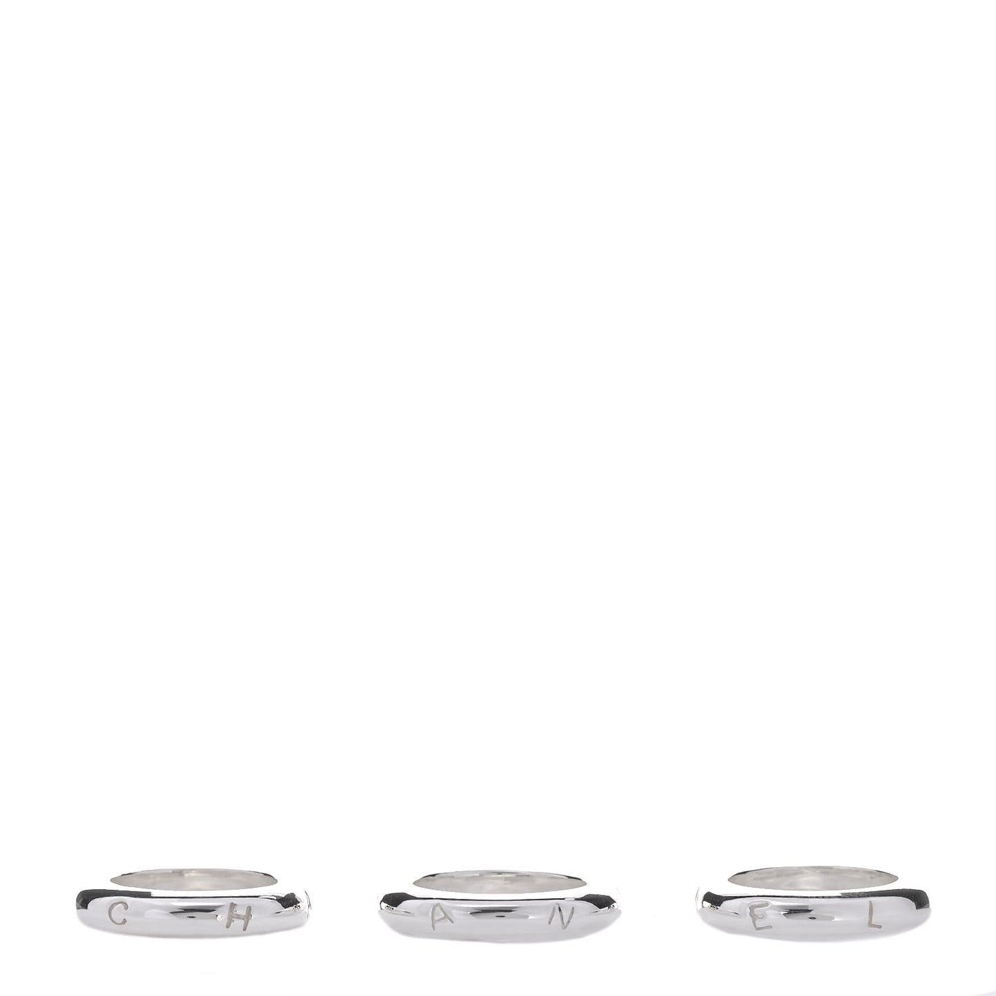 Sterling Silver Logo Set of 3 Stacking Ring 52 6