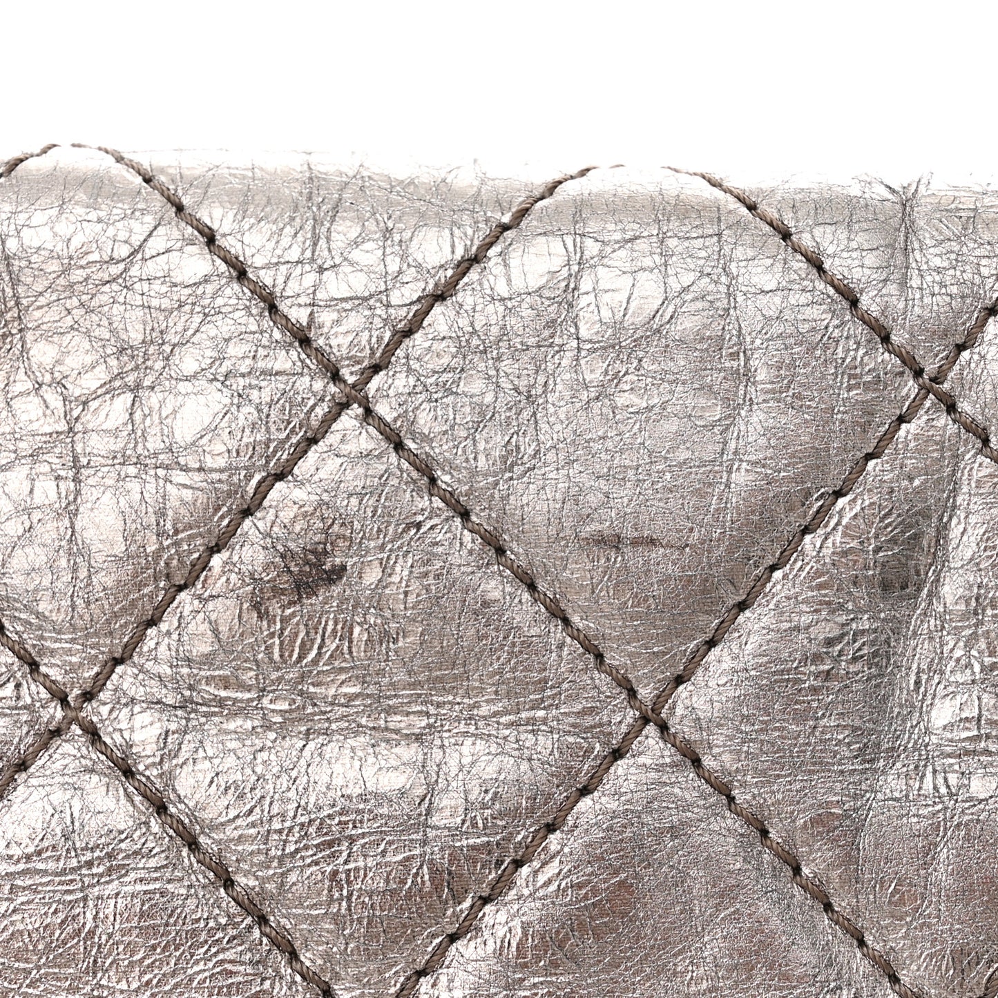 Metallic Aged Calfskin Quilted 2.55 Reissue 227 Flap Silver