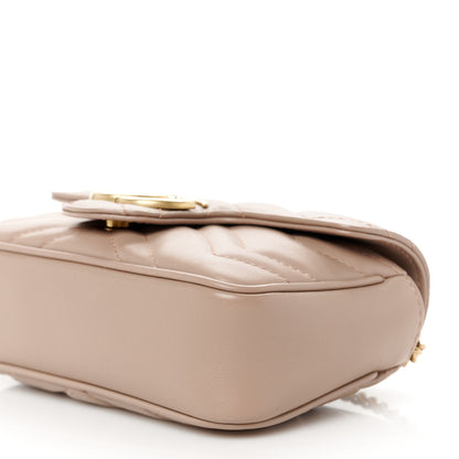 Gucci Calfskin Matelasse Super Mini GG Marmont Shoulder Bag Porcelain Rose 10 of 11