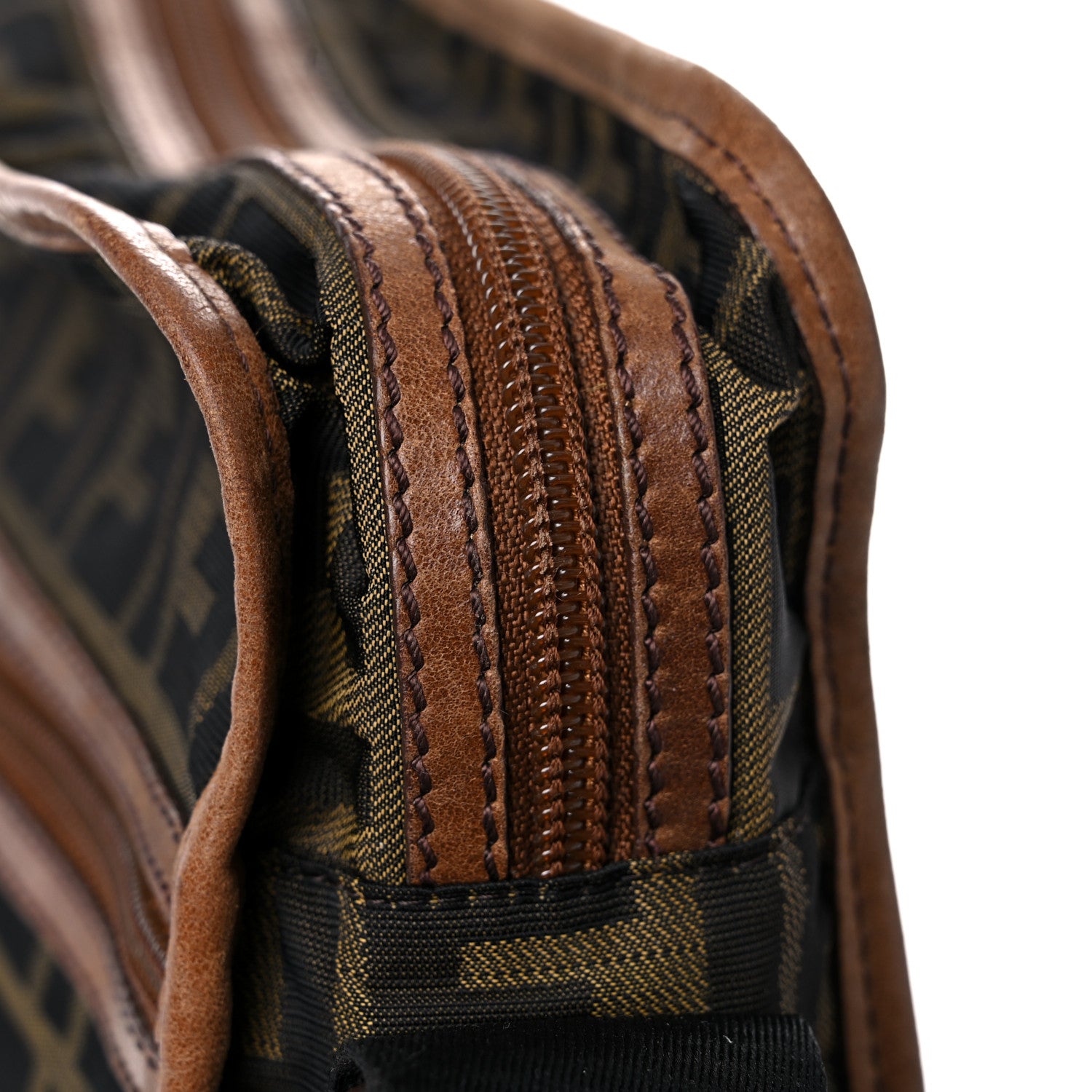 Fendi Zucca Vitello Patchwork Messenger Bag Tobacco Sabbia 17 of 17