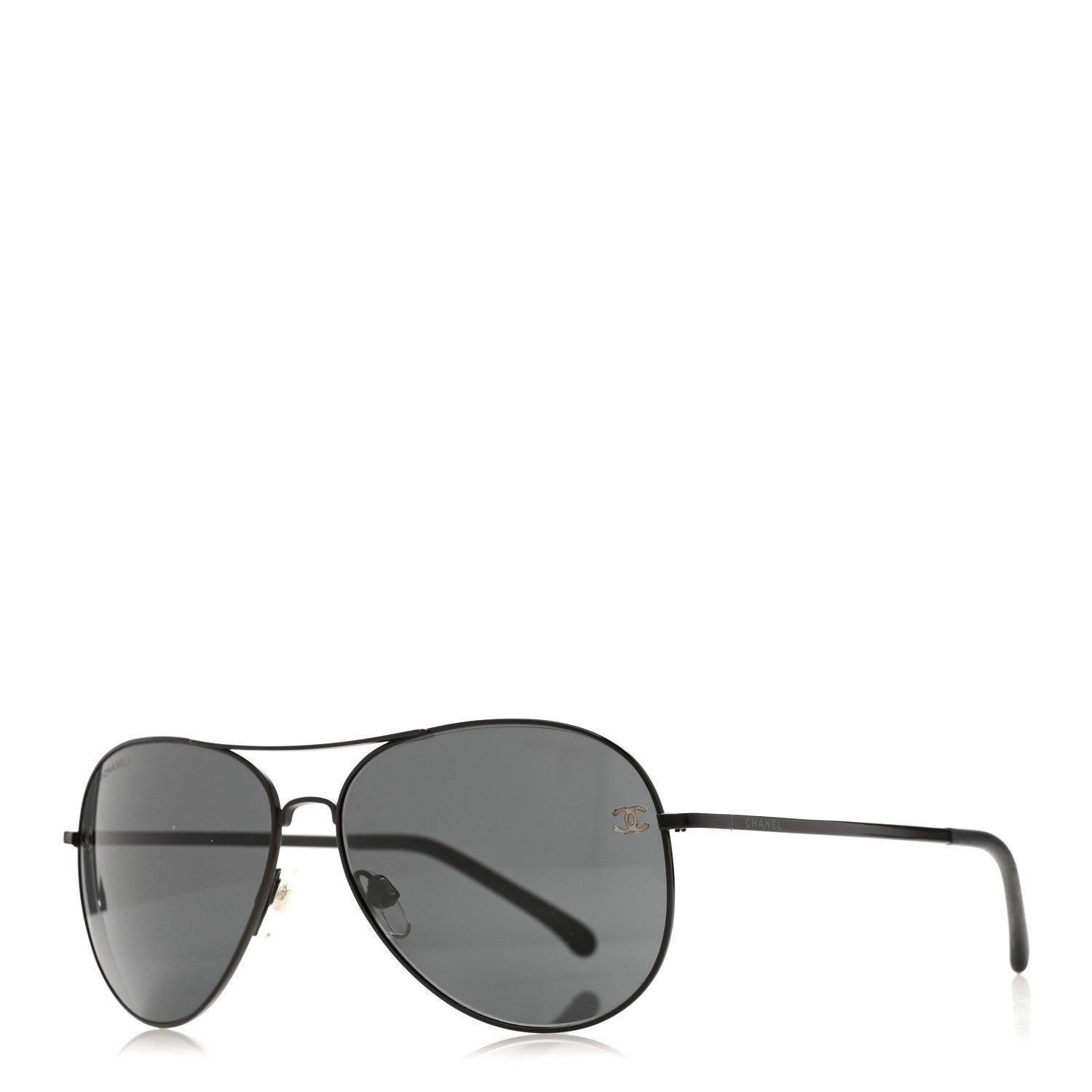 Chanel Aviator CC Sunglasses 4189-T-Q Black 1 of 8