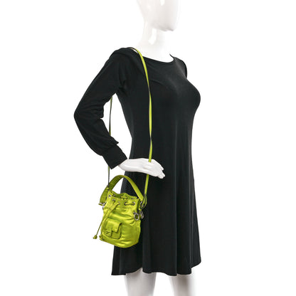 Fendi Nylon Ninfa Vitello King Cuoio Mini Mon Tresor Bucket Bag Wasabi 9 of 9