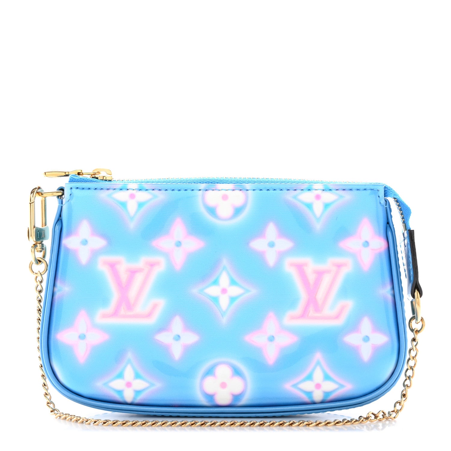 Louis Vuitton Vernis Valentine Mini Pochette Accessories Baby Blue Neon 1 of 7