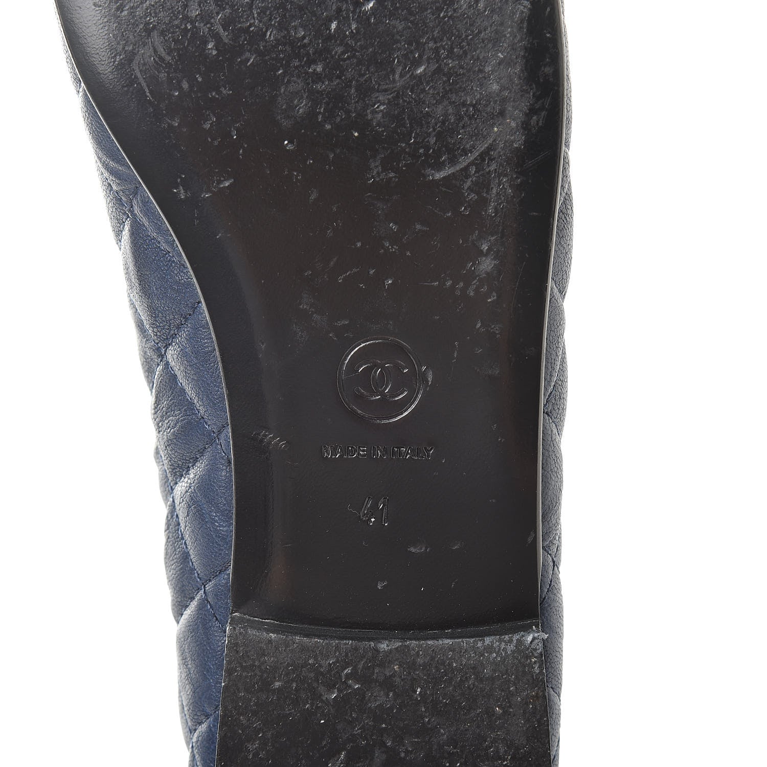 Chanel Lambskin Quilted Cap Toe Ballerina Flats 41 Navy 6 of 12