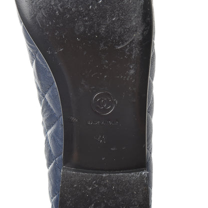 Chanel Lambskin Quilted Cap Toe Ballerina Flats 41 Navy 6 of 12