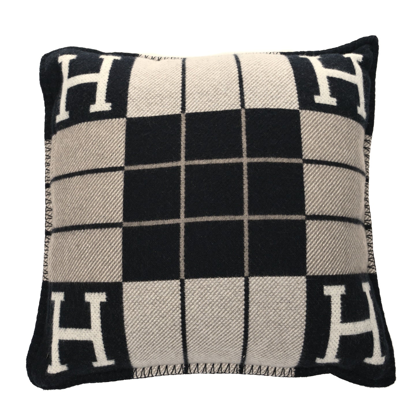 Wool Cashmere Avalon III Pillow PM Ecru Black