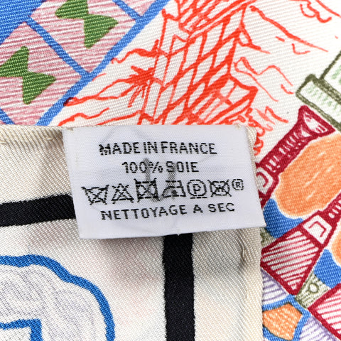 Silk Super Silk Quest Scarf 90 Cream Rose Blue