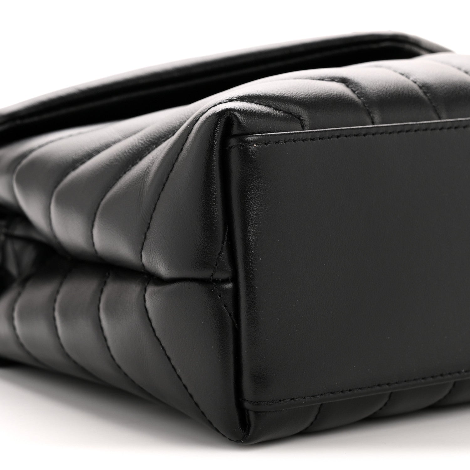 Saint Laurent Calfskin Y Quilted Monogram Monochrome Small Loulou Chain Satchel Black 9 of 10