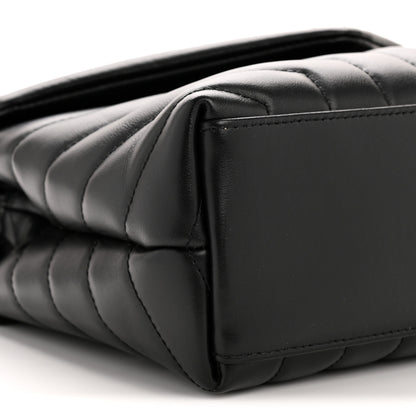 Saint Laurent Calfskin Y Quilted Monogram Monochrome Small Loulou Chain Satchel Black 9 of 10