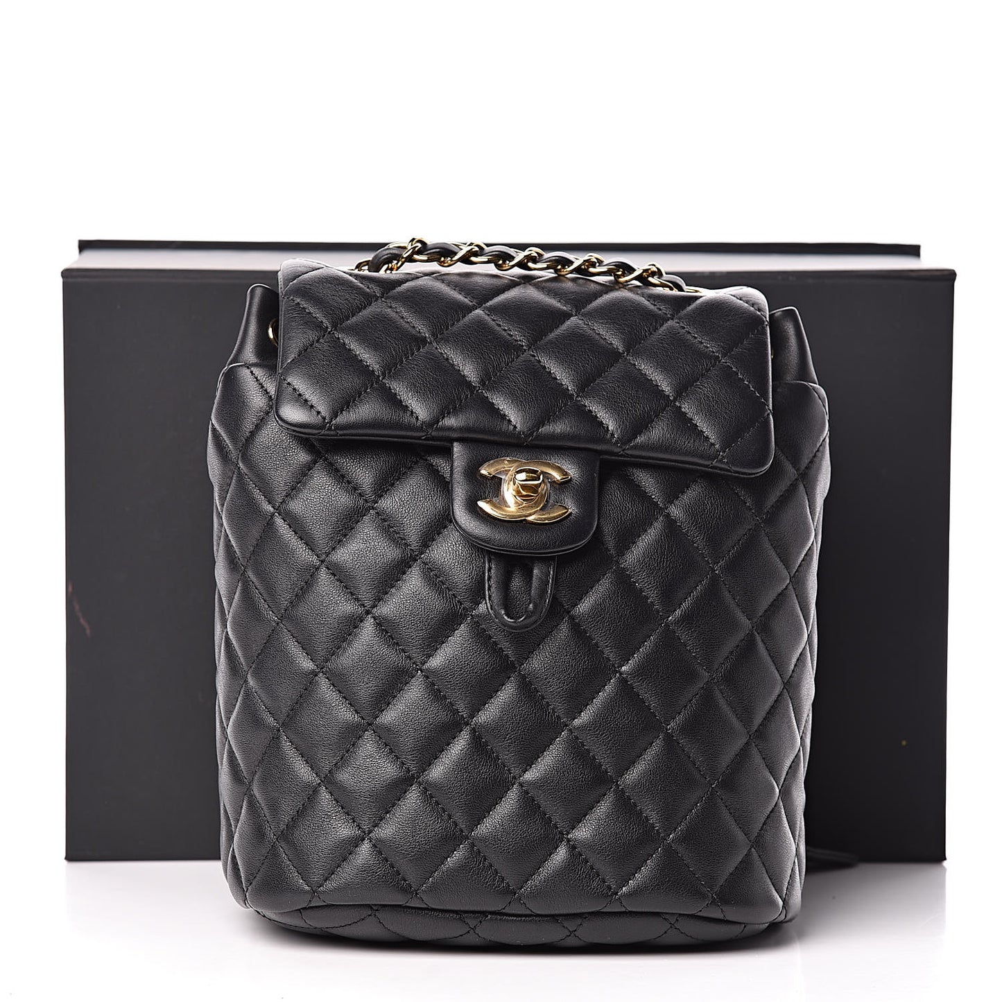 Lambskin Quilted Mini Urban Spirit Backpack Black