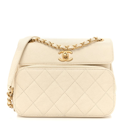 Chanel Caviar Quilted Small Business Affinity Messenger Flap White 1 of 12