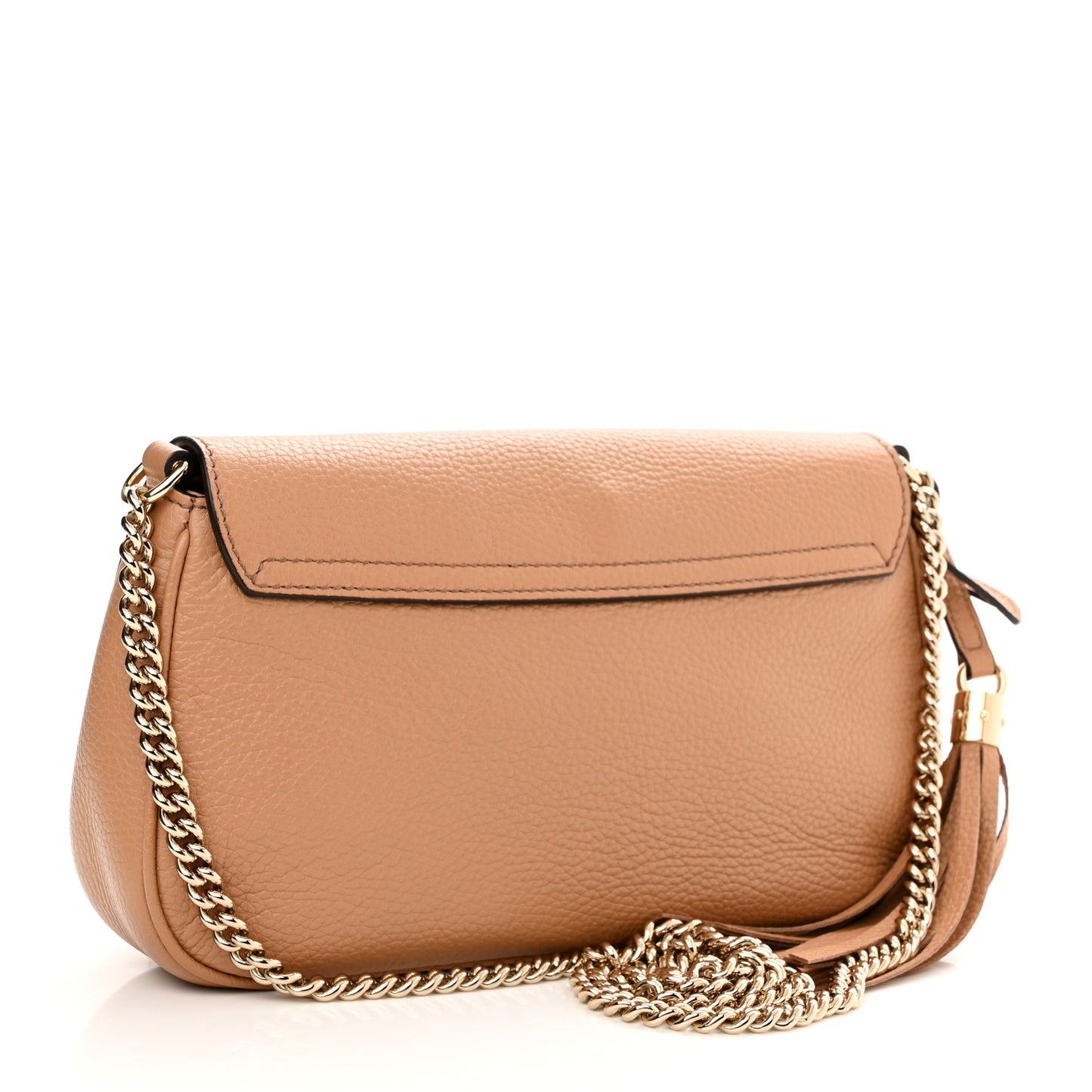 Pebbled Calfskin Medium Soho Flap Crossbody Camelia
