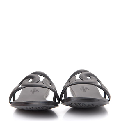 Hermes Rubber Aloha Sandals 37 Black 2 of 8