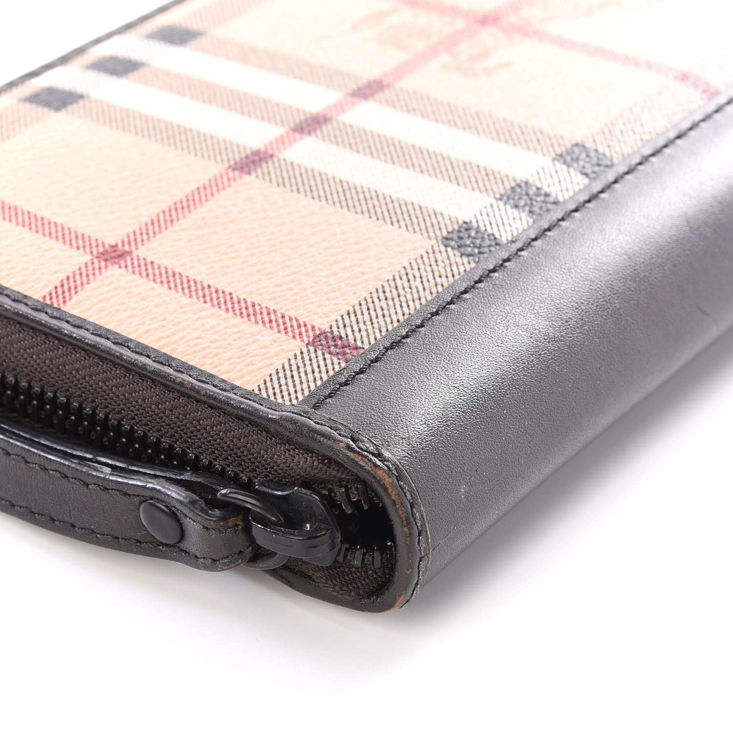 Burberry Haymarket Check Large Ziggy Zip Around Wallet Chocolate 4 of 10