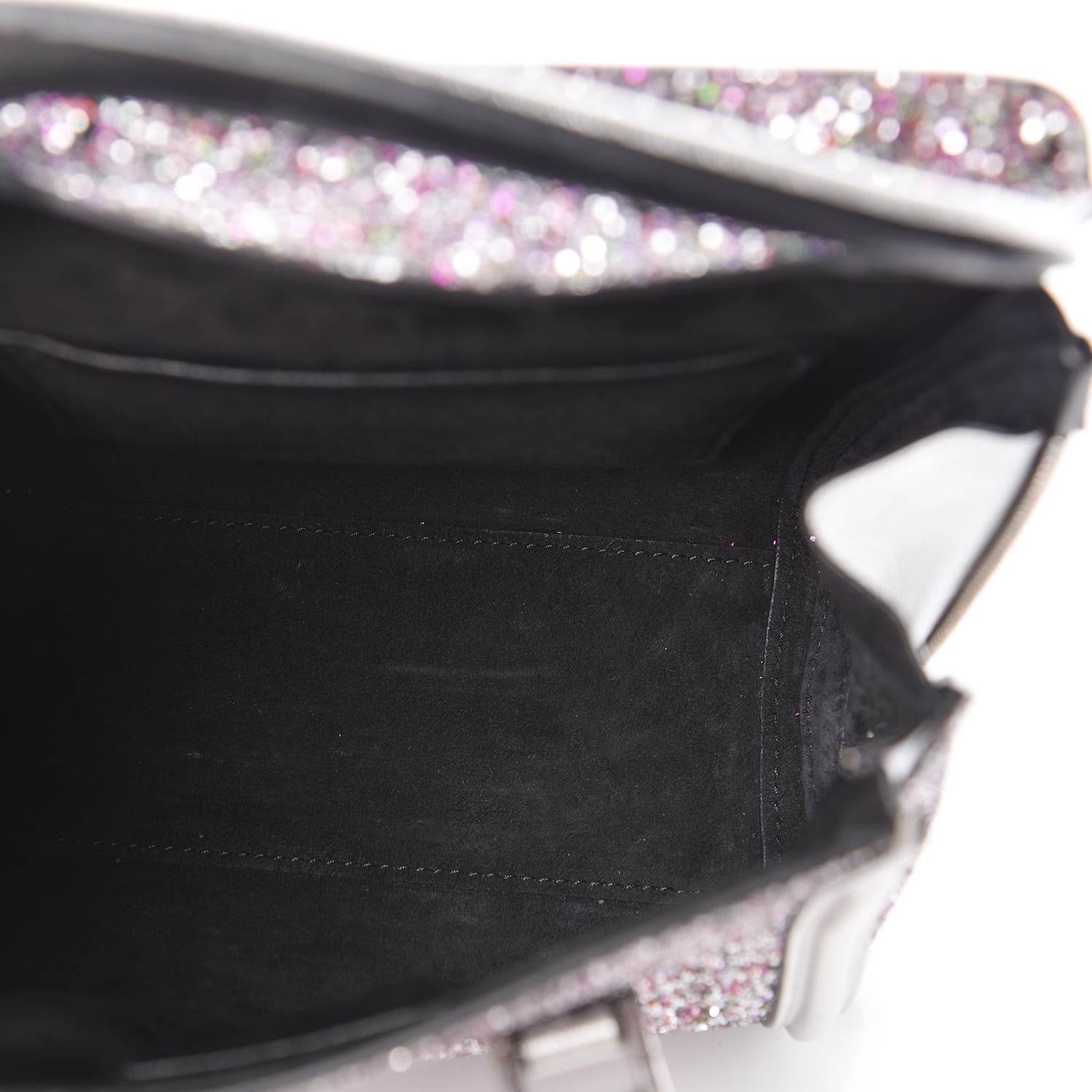 Alexander McQueen Metallic Calfskin Glitter Mini Heroine Shoulder Bag Grey Multicolor 5 of 15