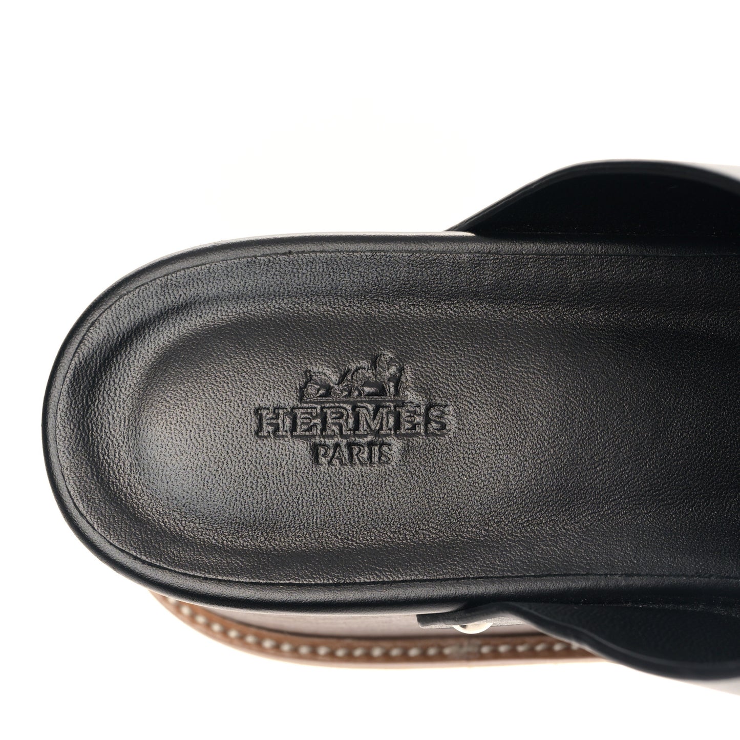 Calfskin Ellipse Sandals 40 Black