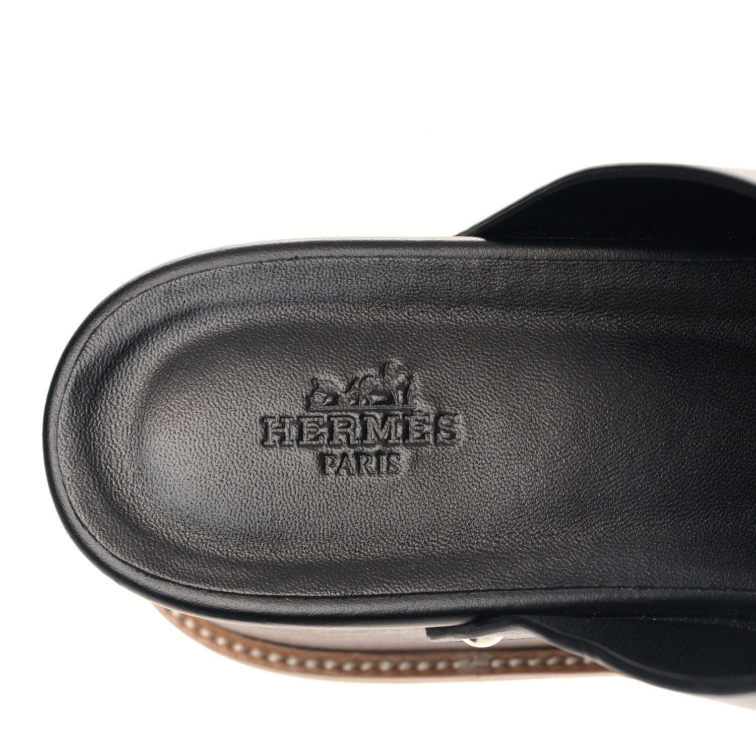 Hermes Calfskin Ellipse Sandals 40 Black 7 of 9