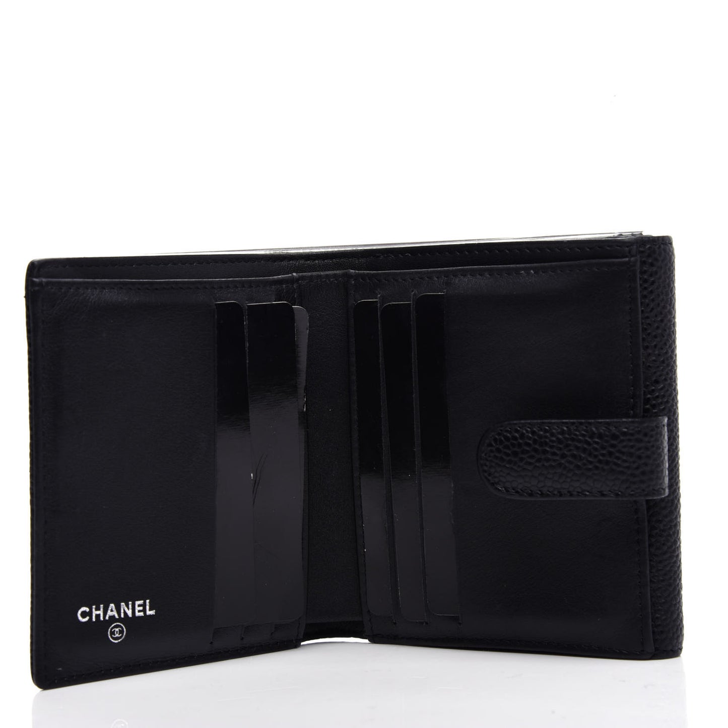Caviar Timeless CC Compact Flap Wallet Black