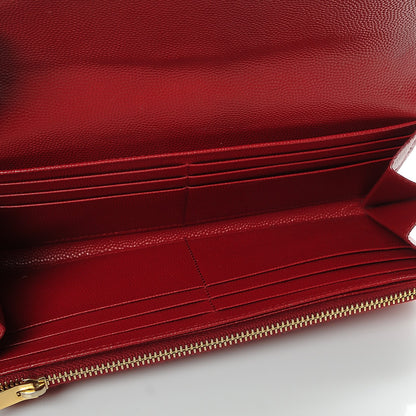 Saint Laurent Grain De Poudre Matelasse Chevron Monogram Wallet Lipstick Red 5 of 12