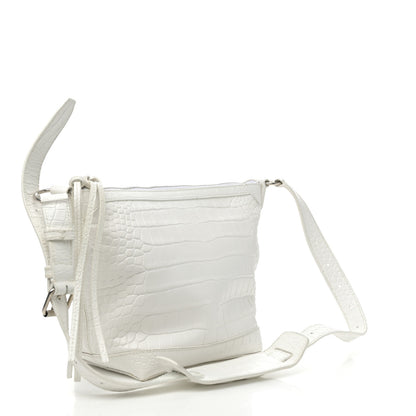 Balenciaga Extra Supple Calfskin Crocodile Embossed Neo Classic Hardware Hobo XS White 3 of 10