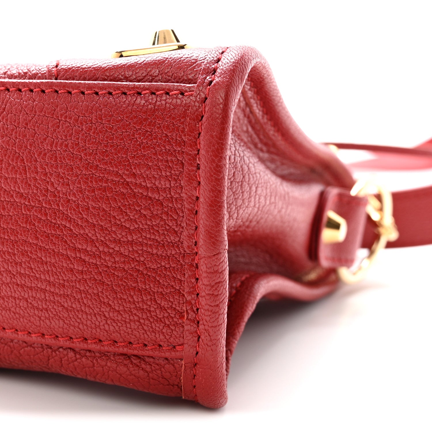 Balenciaga Chevre Gold Metallic Edge Hardware Mini City Rouge Groseille 11 of 11