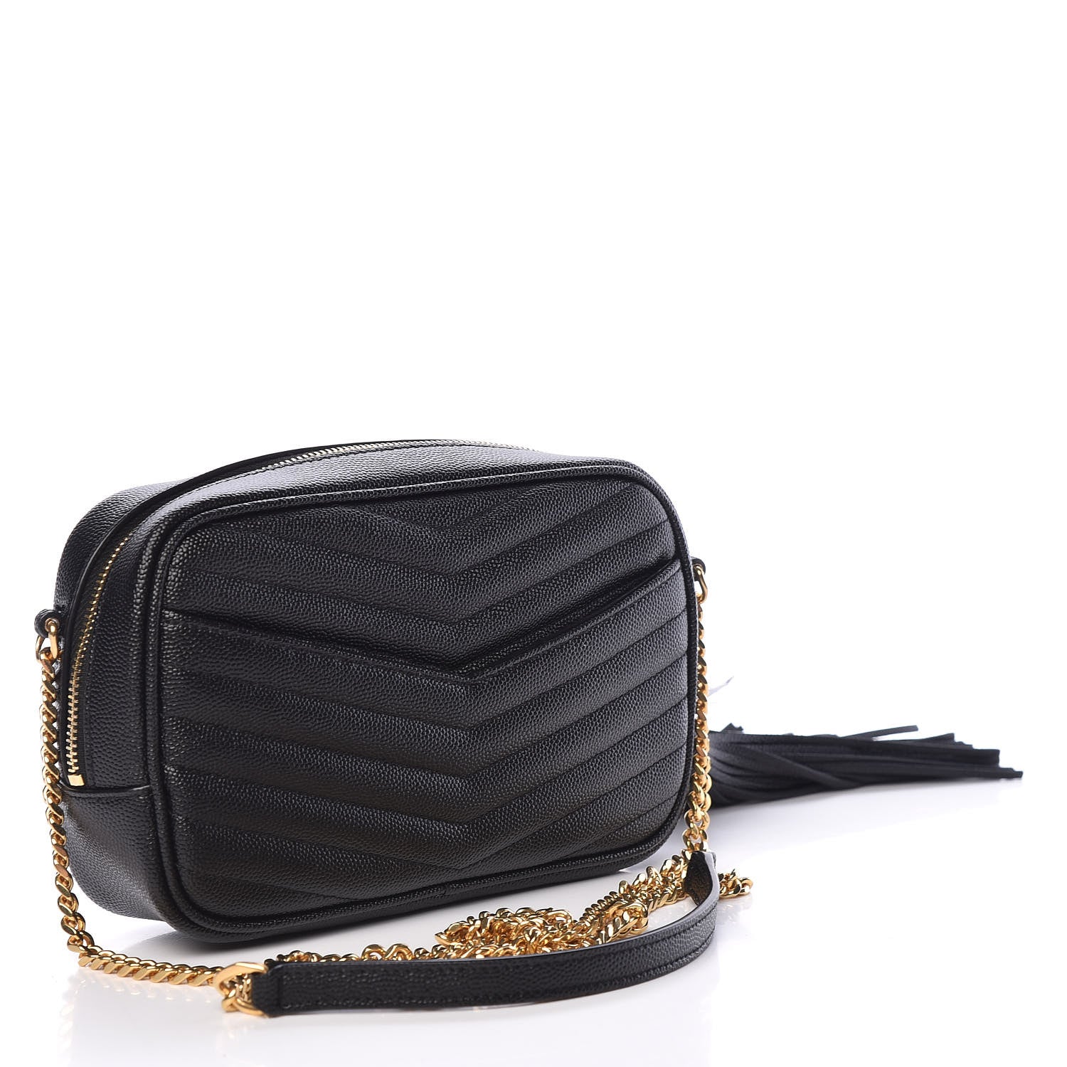 Saint Laurent Grain De Poudre Matelasse Monogram Mini Lou Camera Bag Black 3 of 10